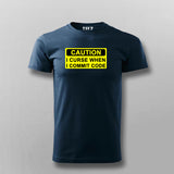 Caution I Curse When I Commit Code T-Shirt For Men