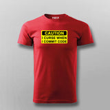 Caution I Curse When I Commit Code T-Shirt For Men