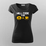 Will Code for Donuts & Coffee T-Shirt - Programmer's Pick