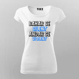 Bahar Se Silent Andave Se Voilet Hindi T-shirt For Women Online India 