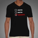 Aastik Nastik Sarcastic Funny V Neck T-Shirt For Men Online India