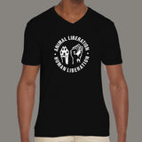 Human Liberation Animal Liberation V Neck T-Shirt India