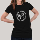 Human Liberation Animal Liberation T-Shirt For Women India