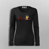 Beer Heartbeat T-Shirt For Women