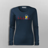 Beer Heartbeat T-Shirt For Women