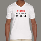 Funny Programmer Math Binary It's As Easy As 01 10 11 V Neck T-Shirt For Men Online India