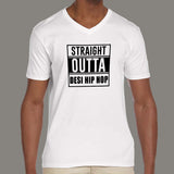 Straigh Outta gym Desi Hip Hop V-Neck T-Shirt For Men Online India 