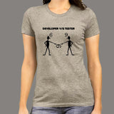 Developer Vs Tester Funny Programming T-Shirt For Women Online India