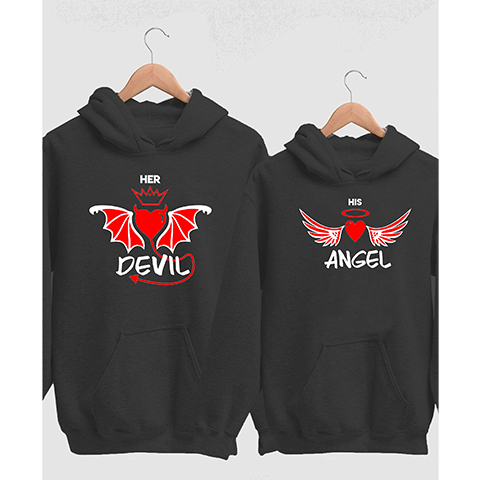 Angel and devil hoodie best sale