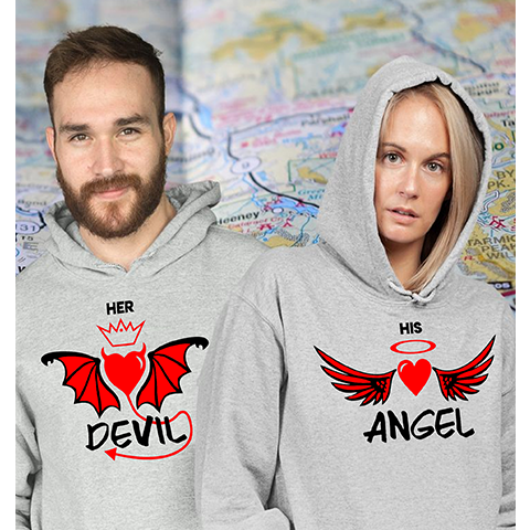Devil and Angel Couple HoodiesCouple Hoodies –