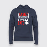 EASILY DISTRACTED BY CATS Hoodie For Women