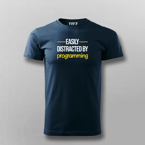 Distracted By Code Men's T-Shirt - Programming Obsession