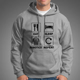 Eat Sleep Robotics Repeat Men's Funny Robot Hoodies Online