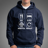 Eat Sleep Robotics Repeat Men's Funny Robot Hoodies