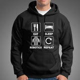 Eat Sleep Robotics Repeat Men's Funny Robot Hoodies Online India