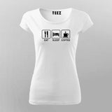 Eat Sleep Coffee T-Shirt For Women