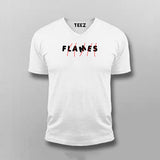 FLAMES Friendship design V neck T-shirt For Men Online Teez