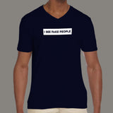 Fake People V-Neck T-Shirt For Men India