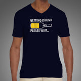 Getting Drunk Please Wait Men's Funny Beer T-Shirt