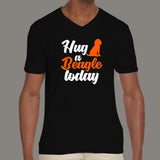 Hug A Beagle Today V Neck T-Shirt India