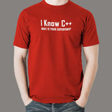 I Know C++ What Is Your Superpower Funny Programmer T-Shirt For Men Online India