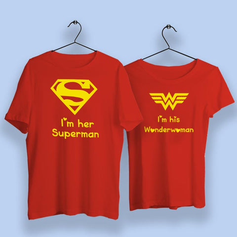 I Am Her Superman I Am His Wonder Woman Couple T-Shirts –