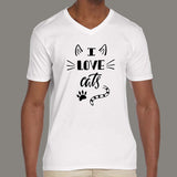 I Love Cats V Neck T-Shirt India