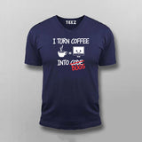 I Turn Coffee Into Code Bugs Coffee T-shirt For Men