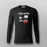 I Turn Coffee Into Code Bugs Coffee Full Sleeve T-Shirt For Women Online India