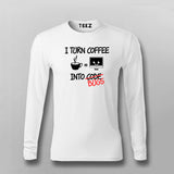 I Turn Coffee Into Code Bugs Coffee T-shirt For Men