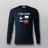 I Turn Coffee Into Code Bugs Coffee T-shirt For Men