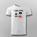 I Turn Coffee Into Code Bugs Coffee T-shirt For Men