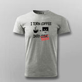 I Turn Coffee Into Code Bugs Coffee T-shirt For Men