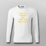 Seafood Diet Joke Cotton T-Shirt for Men