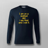 Seafood Diet Joke Cotton T-Shirt for Men