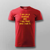 Seafood Diet Joke Cotton T-Shirt for Men