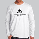 If At First You Don't Succeed, Call It Version 1.0 Men's Geek Full Sleeve T-Shirt Online India