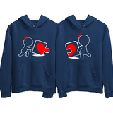 Incomplete without you his & her Love Puzzle Couple Hoodies