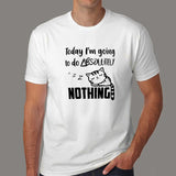 Lazy Cat - I Will Do Nothing Today Men’s T-Shirt online india