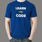 Learn To Code Funny Programming Code T-Shirt For Men India