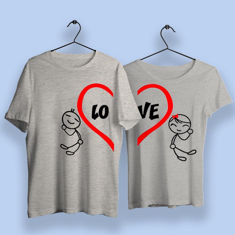 Love Heart Cute Couple T-Shirts – TEEZ.in