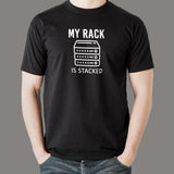 Stacked Rack SysAdmin T-Shirt - Network Humor Unleashed