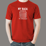 Stacked Rack SysAdmin T-Shirt - Network Humor Unleashed