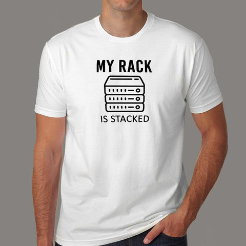 Stacked Rack Funny System Network Administrator T-Shirt For Men Online India