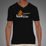 Overflowing Like A Boss Stackoverflow V Neck T-Shirt For Men Online India