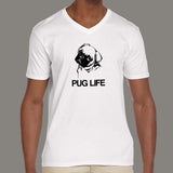 Pug Life Dog V Neck T-Shirt India