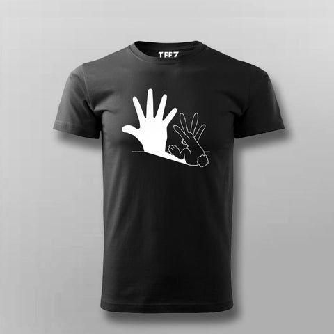 Rabbit Hand Shadow Funny T-shirt For Men –