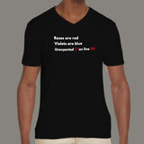 Funny Roses Are Red Web Developer Men's Programmer V Neck T-Shirt India