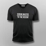 Scrum-Master-To-The-Rescue- V Neck T-Shirt For Men