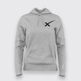 Spacex Chest Logo Hoodies For Women